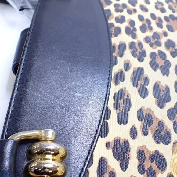 Gianni Versace Leopard Print PVC and Leather Tote Bag - Picture 8 of 10